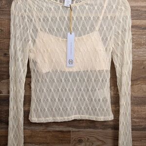 House of Harlow 1960 Cream Lace Blouse NWT